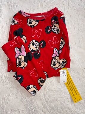 Disney Minnie Mouse Pink and Red 2pc Pajama Set